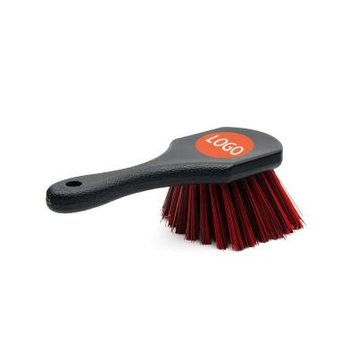 China Hot Selling Red Plastic Car Wheel CR Hair Car Cleaning Brush For Auto Detailing for sale