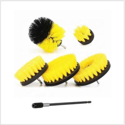 China CR Nylon Cleaning Hair 6 Piece Drill Brush Attachments Set Black For Cleaning for sale