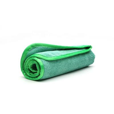 China High GSM CR MIcrofiber Green Car Detailing Microfiber Towels For Car Care for sale