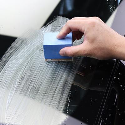 China Blue Microfiber CR Oil Remove Car Cleaning Glass Block For Auto Detailing for sale