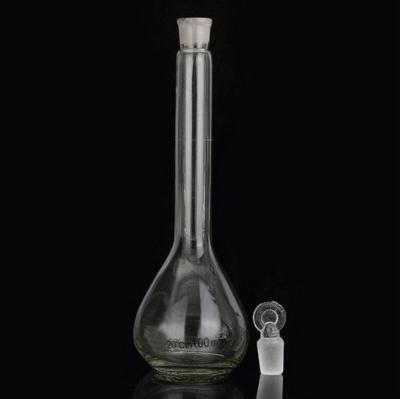 China Frasco volumétrico transparente del vidrio de Borosilicate del laboratorio con el claro Glasswar de la química del laboratorio de la oficina del tapón en venta