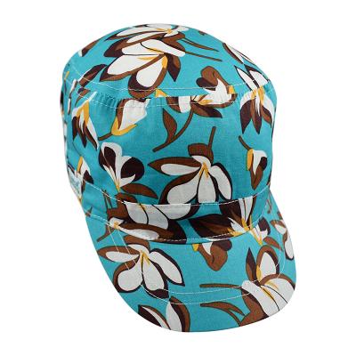 China Outdoor fashion style wholesale summer sun visor ladies sports blue printed adjustable casual hat for sale