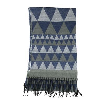 China Fashion style hot sale 100% acrylic triangle woven scarf with long tassels for men for sale