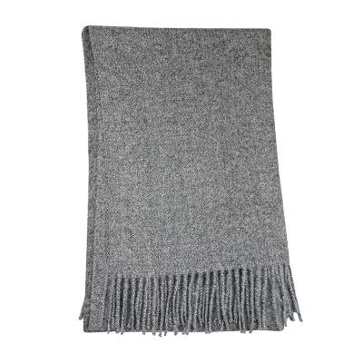 China Fashion Style Quality Assurance Gray Hybrid Polyester Woven Winter Men's 100% Scarf for sale