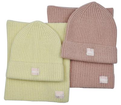 China COMMON Autumn Winter Jacquard Soft Beanie Hat And Snood for sale