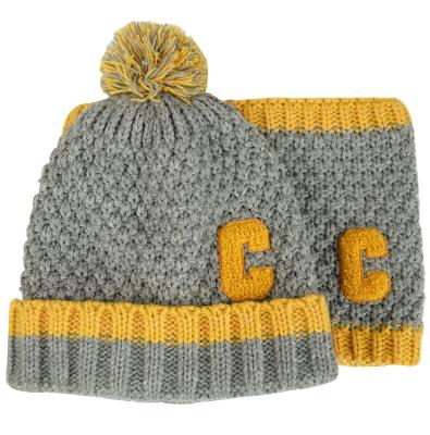 China Fashion EMB towel. 2021 new style custom made knitted baby beanie hat by acrylic jacquard wholesale with 100% hat and pom pom polyester lining tube for sale