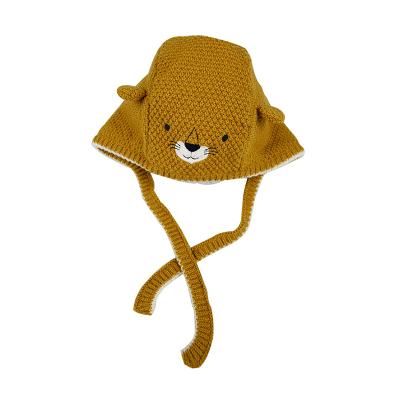 China Beautiful styling; Fashion Shape Design Animal Acrylic Jacquard Knitted Hat With Jacquard And 3D Ears for sale