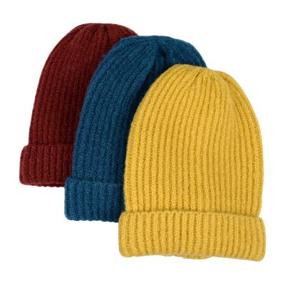 China Fashion style the most popular elastic mohair hat acrylic knitted hat for sale