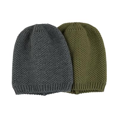 China Winter Warm Men's Popular Acrylic Waffle Knitted Hat Fashion Style Jacquard Hat for sale