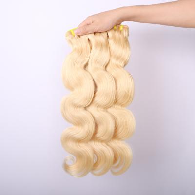 China Hot Selling Virgin 100 Curly Hair Body Wave Curly Natural Unprocessed Blonde 613 Color Raw Hair Bundles for sale