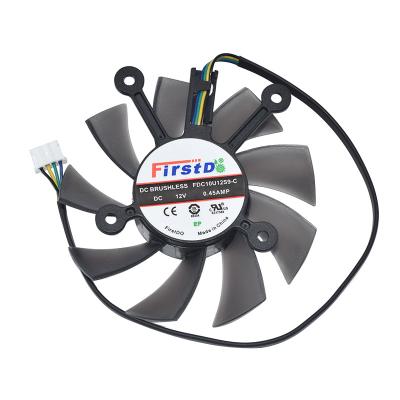 China Plastic For ASUS GTX550TI 750 Graphics Card 460 560 6670 6850 7770 7850 Cooling FDC10U12S9-C DC12V 0.45A 4-Pin Single Fan for sale