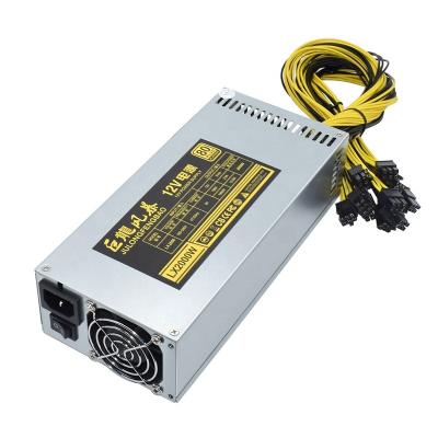 China Overseas Warehouses 2000W 2U 180-240V 10*6 PIN High Quality 80 PLUS 24*11*6.5cm Single Channel Desktop Power Supply RU/FR/US/CA in stock for sale