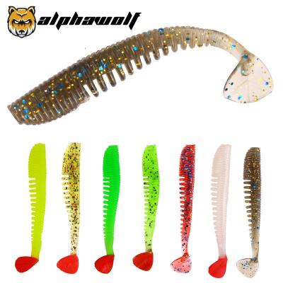 China Alpha Wolf New Lure Soft Groundbait 2 Color Synthetic T Tail 8CM/2.5g 7Colors 10pcs/bag AF-179 10pcs/bag for sale