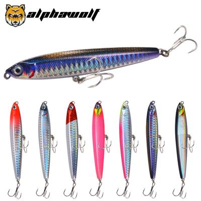 China Alpha Wolf New Lure Hard Bait Pencil Submerged To Groundbait Underwater 8CM/10g 7 Colors 3D Eyes AF-535 AF-535 for sale