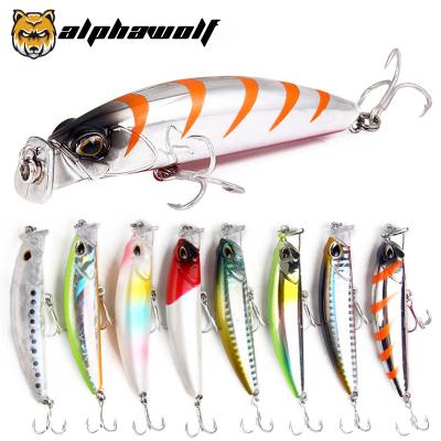 China Alpha Wolf New Lure Hard Bait Mino Floating Water Hits Water Surface Bait 8CM/10g 8 Colors 3D Eyes AF-475 AF-475 for sale