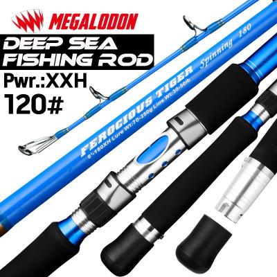 China 100%Carbon Fiber 1.80M/2.1M/Hard Super Slow Baiting Carbon Megalodon Sea Fishing Rod Boat Rod Deep Sea Fishing Rod [Fierce Tiger] for sale