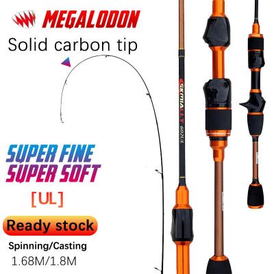 China 2 Sections Fishing Rod Megalodon New 100% Sensitive Super Soft Low Speed ​​Optional 2Tips Carbon Fiber Fishing Rod 1.68M/1.8M for sale