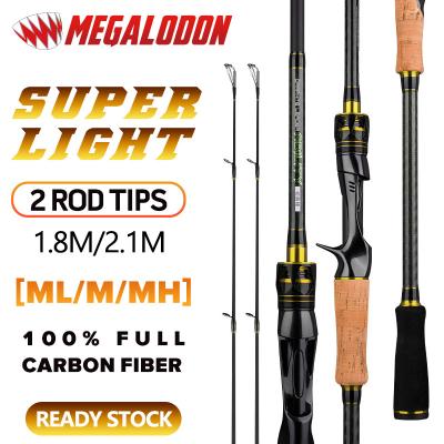 China Carbon Megalodon [ADILITY] 2021 Carbon Ultralight Hard 1.8M/2.1M Fishing Rod 2 Rod Tips M/MH (Gold) M/ML (RED) 100% New LightSuper Superb for sale