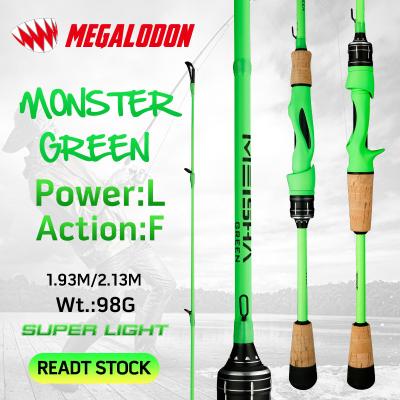 China 2 Section Fishing Rod Megalodon Carbon Fishing Rod 1.98M / 2.13M [Monster] Material 100% Super Light Super Fast High Density Fiber Power: L Action: F for sale