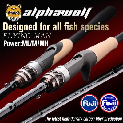 China Super Carbon [Flight Man] Alpha Wolf Light and Lure Rods Fuji Bachelor Stainless Steel Competitive Guide Ring Fuji Reel Seat for sale