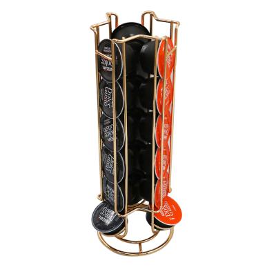 China Rotating Metal Coffee Storage 18 Pcs Dolce Enthusiasm Capsule Rack Sustainable for sale