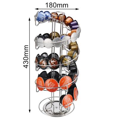 China Viable wholesale supply Netherlands multifunctional spiral design rotating Dolce stainless steel enthusiasm capsule capsule holder for sale