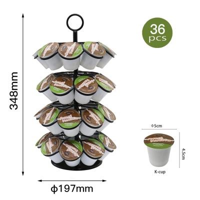 China Sustainable Affordable Revolving Metal Coffee Capsule Rack For Storage K Cup Coffee Pod for sale