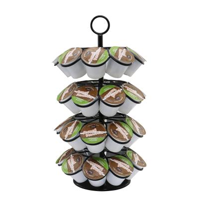 China Metal Viable Modern Carousel Detachable Four Layers Hanging K Cup Coffee Capsule Holder For 36 Pods for sale