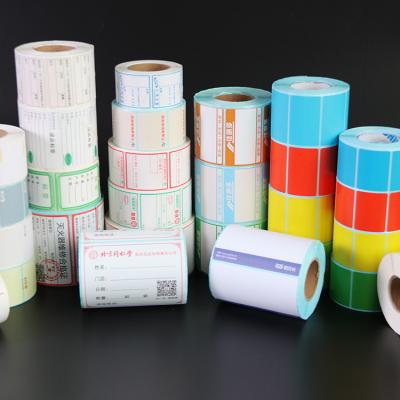 China POS Machine Thermal Bond Label Paper Roll Thermal Paper Adhesive Sticker Paper Roll for sale