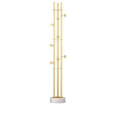 China Wholesale Home Furniture Iron Coat Rack Vertical Type Fabrics Stand High Quality Metal Coat Hat Hanger With Marble Base for sale