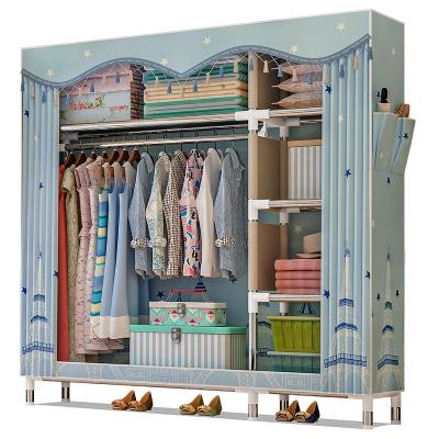 China (Others) Simple Cheap Customized Adjustable Modern Student Child Wardrobe Sliding Door Bedroom Cloth Organizers For Wardrobe for sale