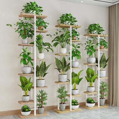 China Wholesale Sustainable Artificial Metal Flower Display Racks Multi-Layer Wedding Flower Shelf Balcony Flower Pot Rack for sale