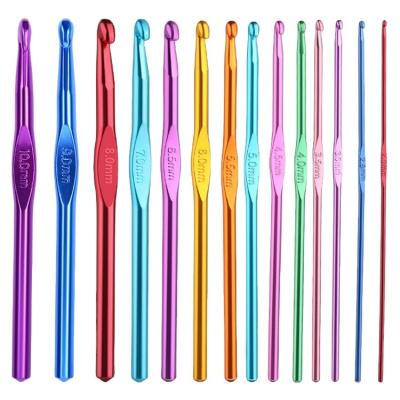 China (Sale by model) Best Selling High Quality Colored Aluminum Alumina Knitting Needles Crochet Hook Set for sale