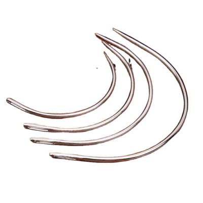 China 25pcs High Quality High Quality Curved Sewing Needle Threader C Shape Curved Needles for Leather and Hair Weaving for sale