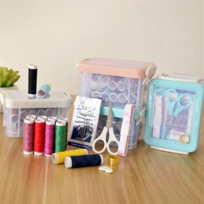 China High Quality New Design Household Portable Splicing Simple Sewing Kit With Small Scissors Accessories Handmade Sewing Box for sale