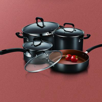 China Wholesale Eco-Friendly Kitchen Soup Wok Set Home Cookware Non Stick Cookware Set Eco-Friendly Cooking Pots for sale