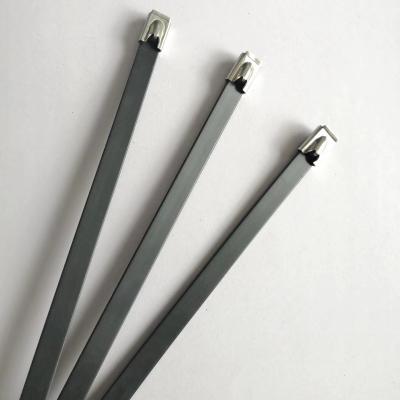 China Steel PVC Coated Stainless Steel Cable Zip Tie for sale