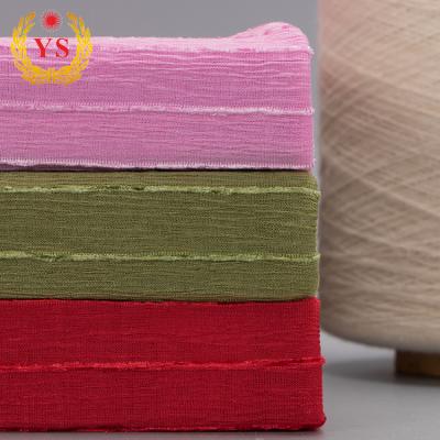 China Good quality sustainable stocklot stripe velvet polyester knitted garment fabric for sale