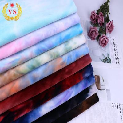 China Anti-Static Polyester-Spandex Knitted Tie Dye Poly Fabric Polyester Spandex Fabric for sale