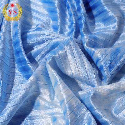 China Good Quality Sustainable Knitted India Style Tie Dye 100% Polyester Velvet Fabric For Garments for sale