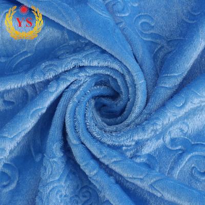 China Sustainable Cheap Price Embossed Knitted Polyester Fabric For Curtains Velvet for sale