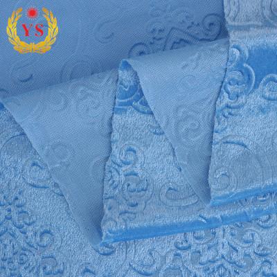 China Sustainable wholesale knitted single curtain velvet embossed fabric for hometextile for sale