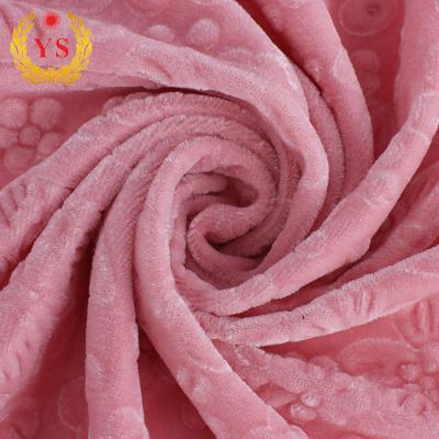 China Guangdong Sustainable Manufacturer Embossed 5% Spandex Knitted 95% Polyester Velvet Fabric For Sofa for sale