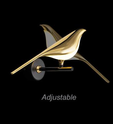 China New Design Hallway Staircase Decoration Metal Modern Indoor Bird Led Wall Lamp for sale