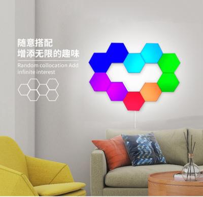 China 2020 New Hexagon Modular Led Light DIY Quantum Touch White Magnetic Contact Led Wall Lamp RGB for sale