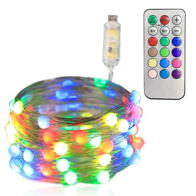 China Garden Led String Light 5/10M/20M 50/100/200LED USB 8Mode Remote Control Lights Fairy Garlands Wedding Christmas Holiday Decor Lamps for sale