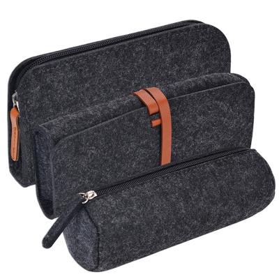 China Sustainable Felt Students Stationery Pouch Zipper Bag Pencil Storage Bag for sale