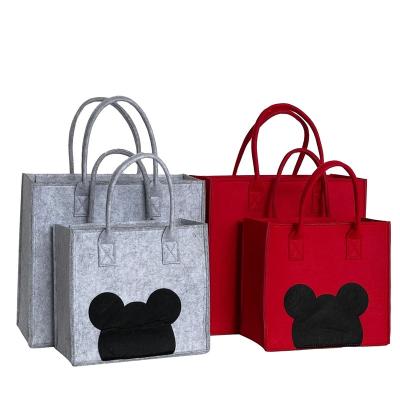 China Viable Wholesale Multiple Colors Two Strap Logo Custom Felt Tote Bag Shopping for sale