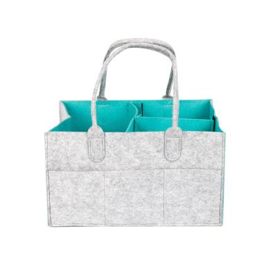 China Wholesale Cheap Custom Folding Felt Nonwoven Diaper Storage Bag Portable Mummy Travel Storage Felt Bag With Low Price for sale