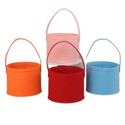 China New Felt Folding Bucket Makers Spot Cute Portable Bucket Wedding Baby For One Month One Year With Hand Gift Purse for sale